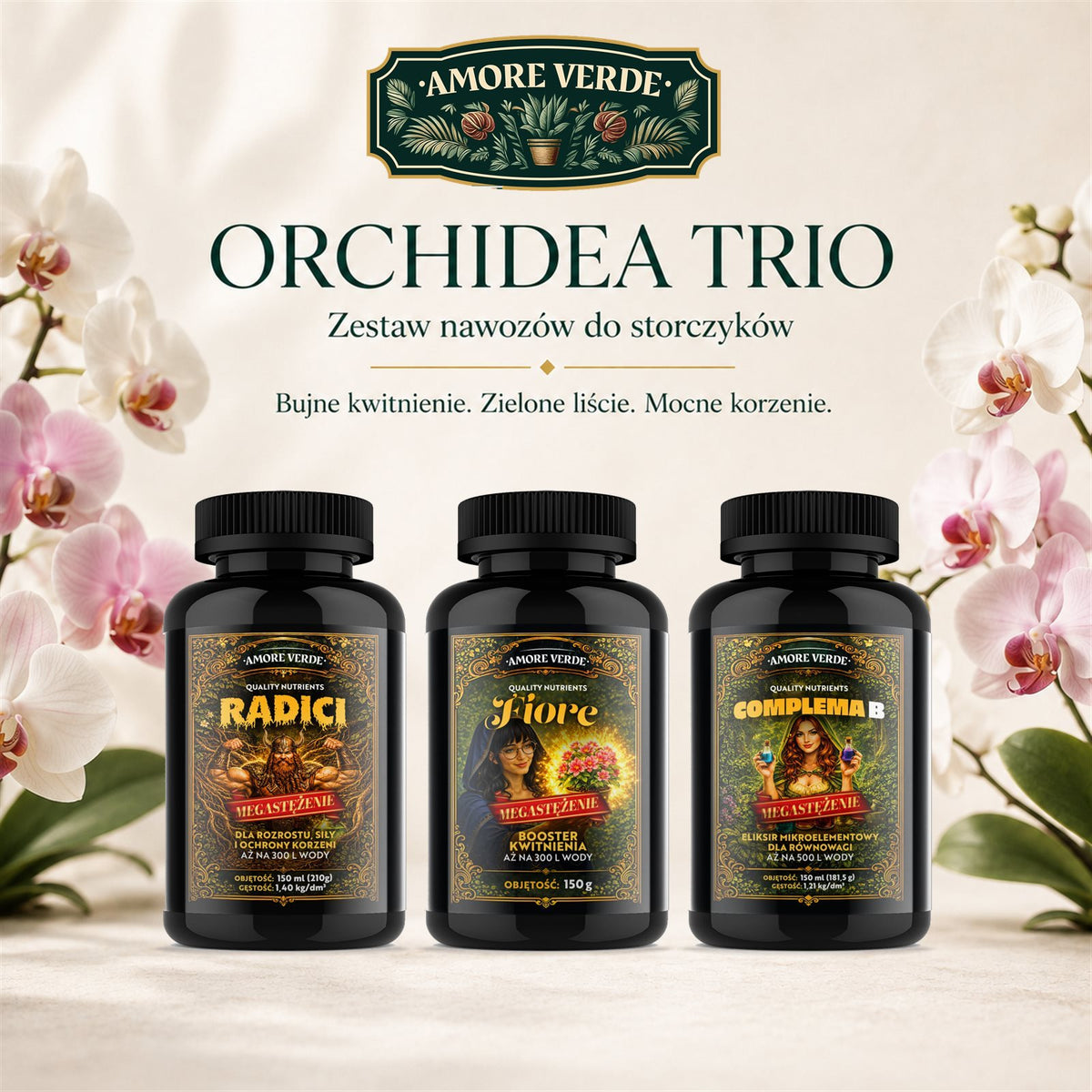 ORCHIDEA TRIO – zestaw nawozów do storczyków na wzrost i bujne kwitnienie